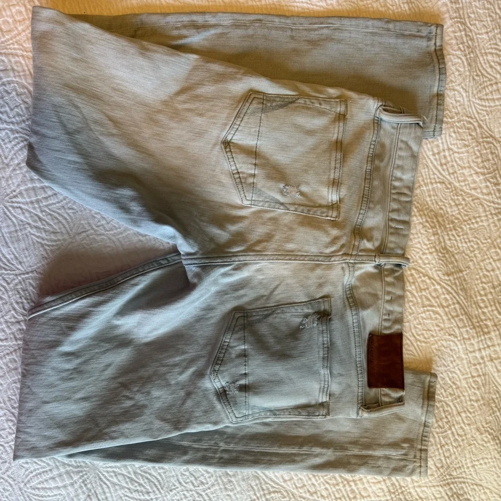 All Saints Distressed Light Wash Women's Cigarette Button Fly Skinny Jeans Sz30